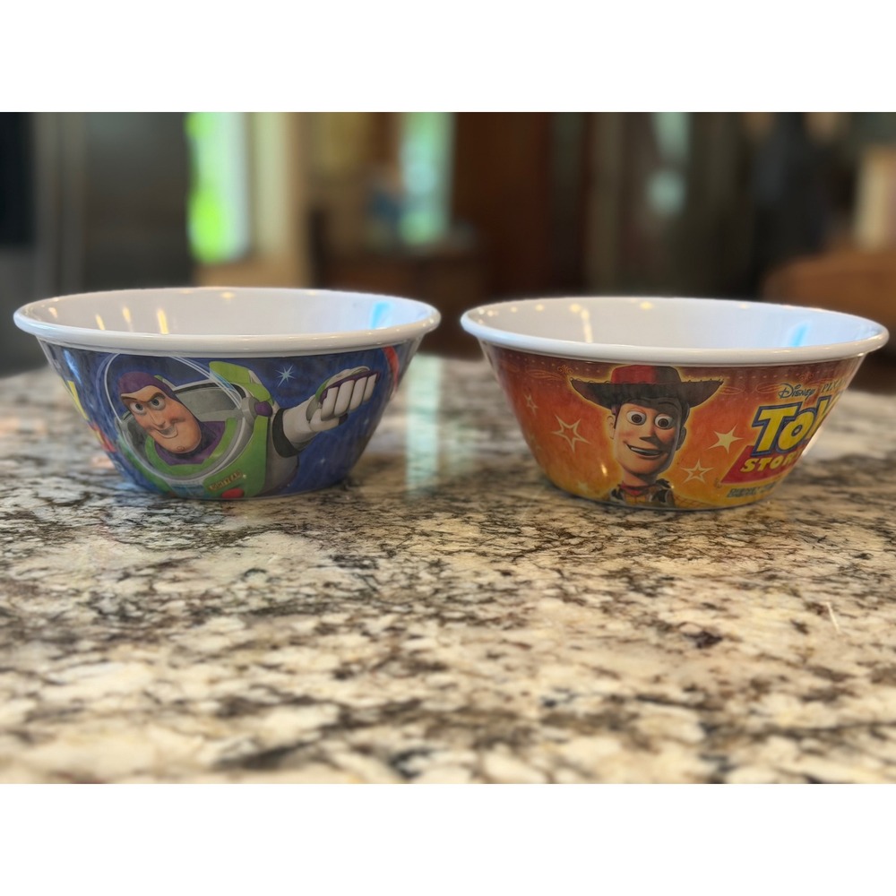 Vintage Disney Toy Story Kellogg Promotional Cereal Bowl Set Woody Buzz Zurg
